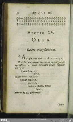 Sectio XV. Olea