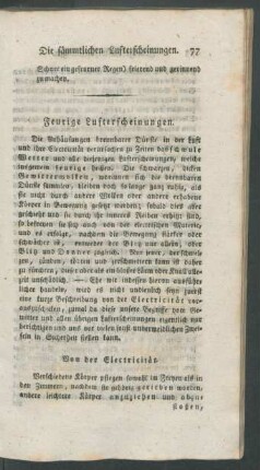 Feurige Lufterscheinungen.