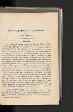 Ueber die Hydrolyse des Eisenchlorids.