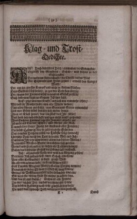 Klag- und Trost- Gedichte.