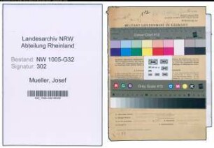Entnazifizierung Josef Mueller , geb. 22.04.1905 (Amtsleiter)