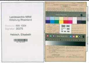 Entnazifizierung Elisabeth Hebisch , geb. 04.07.1921 (Postassistentin)