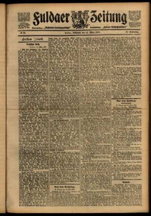 Erste Ausgabe vom Mittwoch, den 13. März 1907.