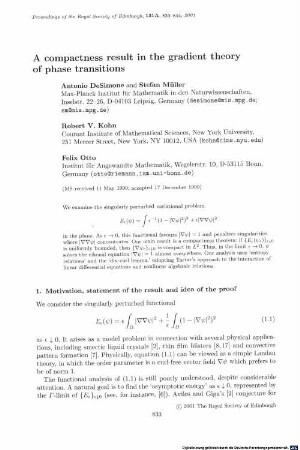 A compactness result in the gradient theory of phase transitions
