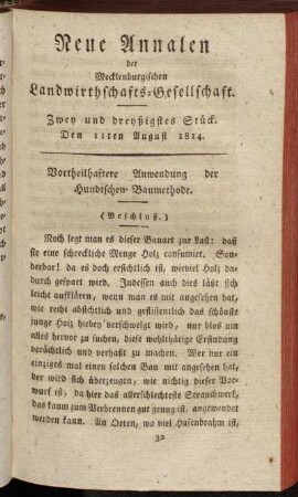 Zwey und dreyßigstes Stück. Den 11ten August 1814.