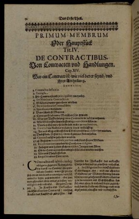 Tit. IV. De Contractibus. Von Contracten und Handlungen.