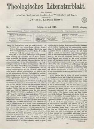 137-138 [Rezension] Loofs, Friedrich, Wer war Jesus Christus?