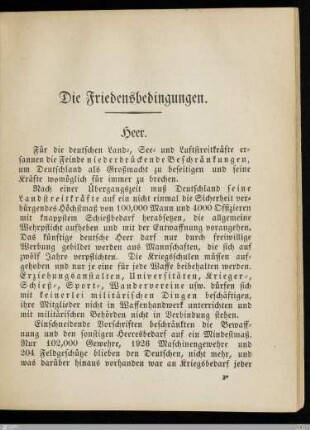 Die Friedensbedingungen