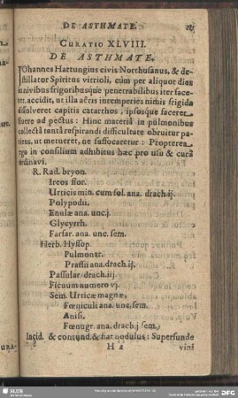 Curatio XLVIII. [Curatio L.] De Asthmate