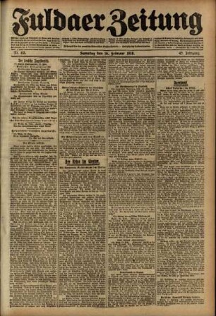 Ausgabe vom Samstag, den 16. Februar 1918.