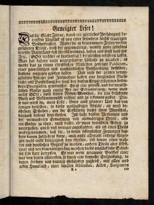Geneigter Leser!