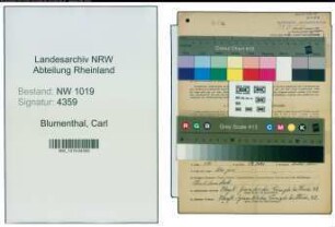 Entnazifizierung Carl Blumenthal , geb. 01.01.1918 (Arbeiter)