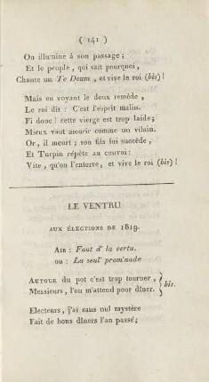 Le Ventru. Aux Élections De 1819.