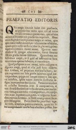 Praefatio Editoris
