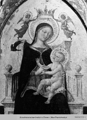 Triptychon : Thronende Madonna mit Kind