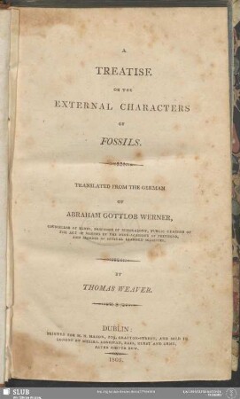 A Treatise on the External Characters of Fossils