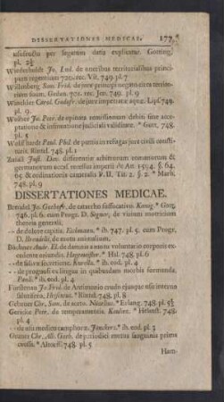 Dissertationes Medicae