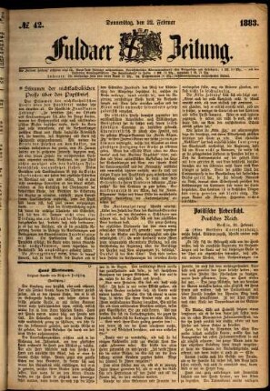 Ausgabe vom Donnerstag, den 22. Februar 1883.