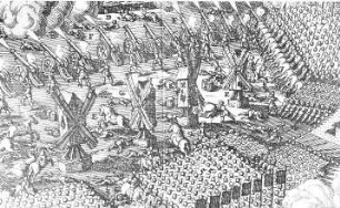 Lützen. Bockmühlen, Ausschnitt aus: Schlacht bei Lützen 1632, Repro