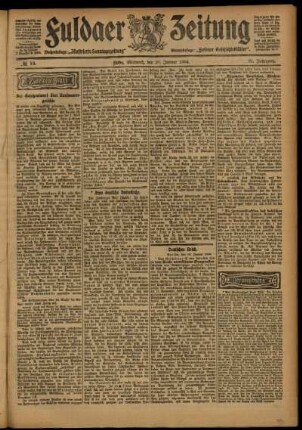 Zweite Ausgabe vom Mittwoch, den 20. Januar 1904.