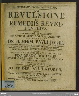 Dissertatio Inauguralis Medica, De Revulsione Et Remediis Revellentibus
