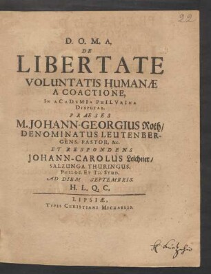 De Libertate Voluntatis Humanae A Coactione