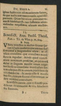 II. Benedict. Aret. Probl. Theol. ...