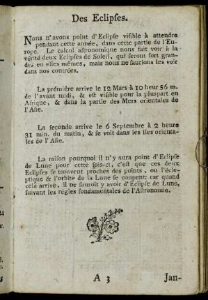 Des Eclipses.