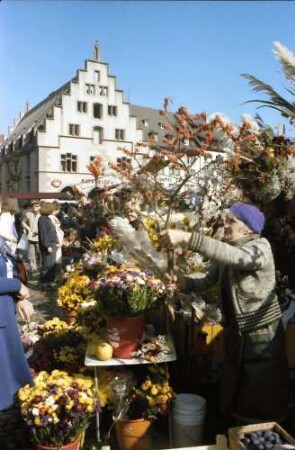 Freiburg: Münsterplatz, Blumenstand, Markt