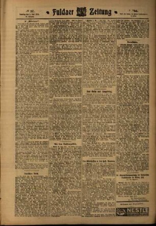 Dritte Ausgabe vom Samstag, den 01. Juli 1911.
