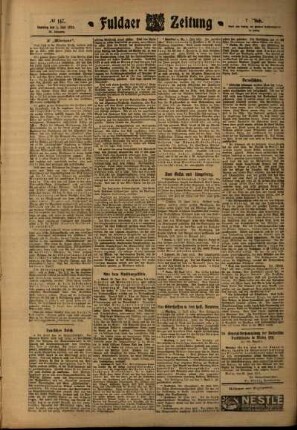 Dritte Ausgabe vom Samstag, den 01. Juli 1911.