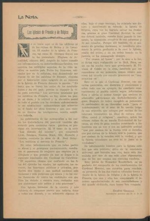 Las iglesias de Francia y de Bélgica