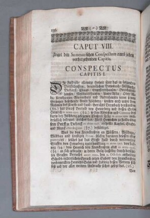 Caput VIII. Zeiget den Summarischen Conspectum eines jeden vorhergehenden Capitis.
