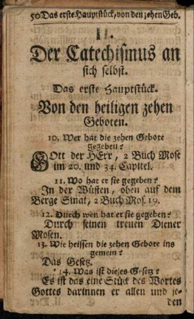 Das erste Hauptstück. Von den heiligen zehen Geboten.