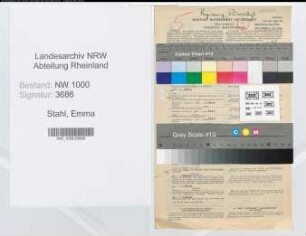 Entnazifizierung Emma Stahl, geb. 08.04.1904 (Verw.Angest.)