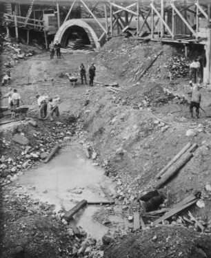 Baugrube Schleuse Heidelberg, Zulaufdüker Herrenmühle