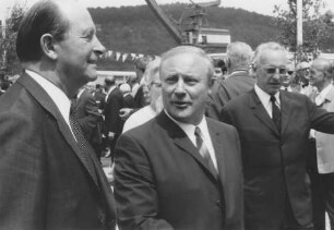 Ministerpräsident Filbinger und Verkehrsminister Leber