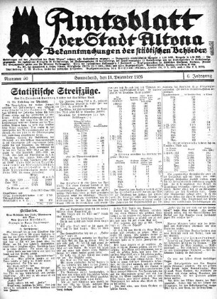 Nummer 50 : Sonnabend, den 11. Dezember 1926