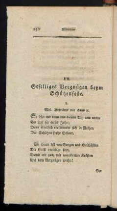 VII. Geselliges Vergnügen beym Schützenfeste