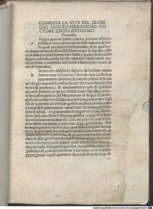 La epistola al Damasio et a Theodonio del transito del barbato Hieronymo