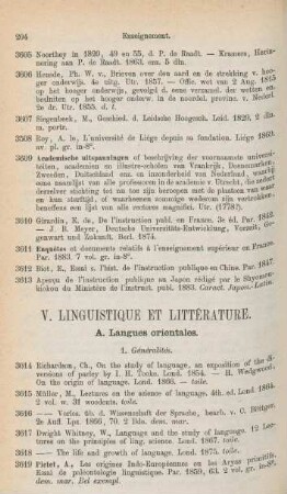 V. Linguistique et littérature