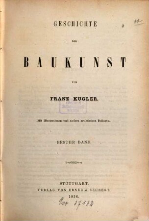 Geschichte der Baukunst. 1, Geschichte der orientalischen und antiken Baukunst