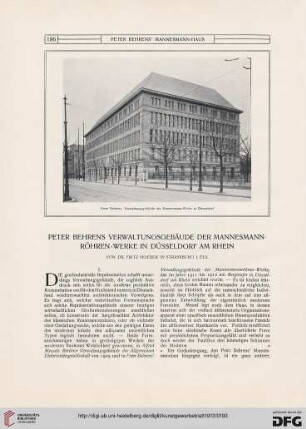 Peter Behrens Verwaltungsgebäude der Mannesmann-Röhren-Werke in Düsseldorf am Rhein