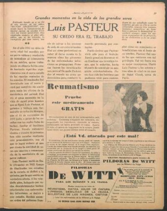 Luis Pasteur, su credo era el trabajo : Grandes momentos en la vida de los grandes seres