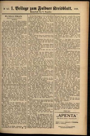 Zweite Ausgabe vom Samstag, den 09. Dezember 1899.