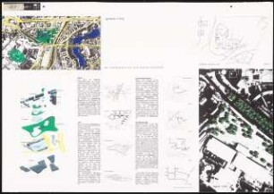 Messepalast für Berlin Schinkelwettbewerb 1998: Lageplan 1:1000, Erläuterungstext, Messepalast: Grundrisse 1:1000, Bewegungsdiagramme, Landschaftsebene