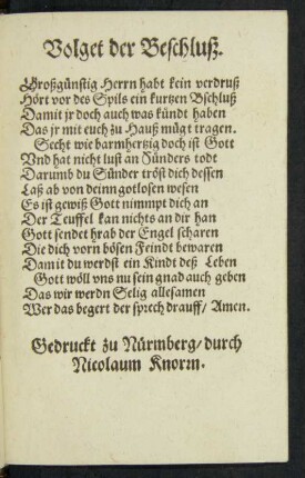 Volget der Beschluß.