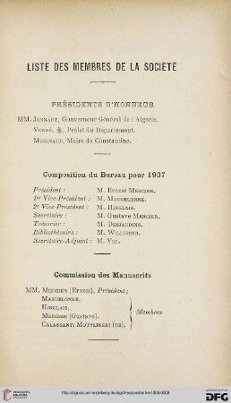 Liste des membres de la Société