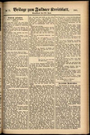 Zweite Ausgabe vom Samstag, den 22. Juni 1901.