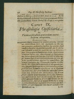 Caput IX. Phraseologia Opificiaria seu Vocum ac phrasium ...
